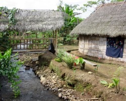 Shaman Lodge and bridge to our guest house